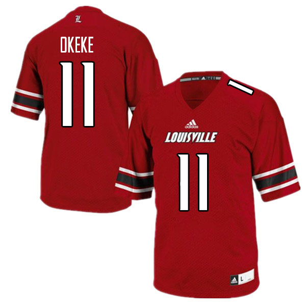 Men #11 Nick Okeke Louisville Cardinals College Football Jerseys Sale-Red - Click Image to Close